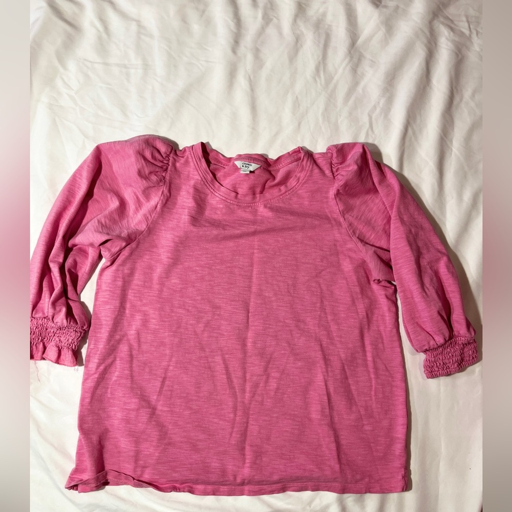 Crown & Ivy Vibrant Pink 3/4 Sleeve Top